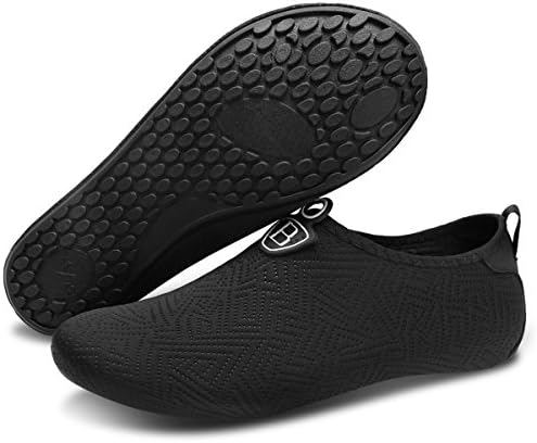 JOINFREE Mens Water Shoes Swim Shoes Women Quick-Dry Barefoot Beach Surf Boat Yoga Sneakers (Black Lines, 45-46 EU,14-15 M US Women / 12-13 M US Men) — view 5