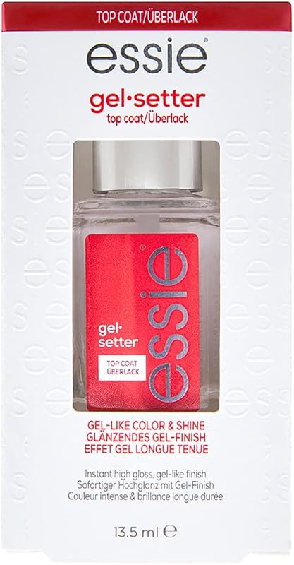essie Nail Care, 8-Free Vegan, Gel Setter Top Coat, esmalte de uñas con acabado tipo gel, 0.46 fl oz