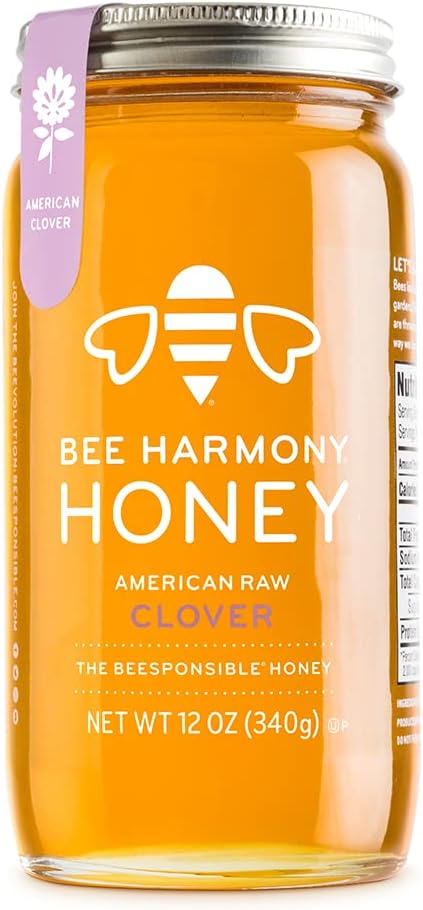 Bee Harmony American Raw Clover Honey, 12 Ounce