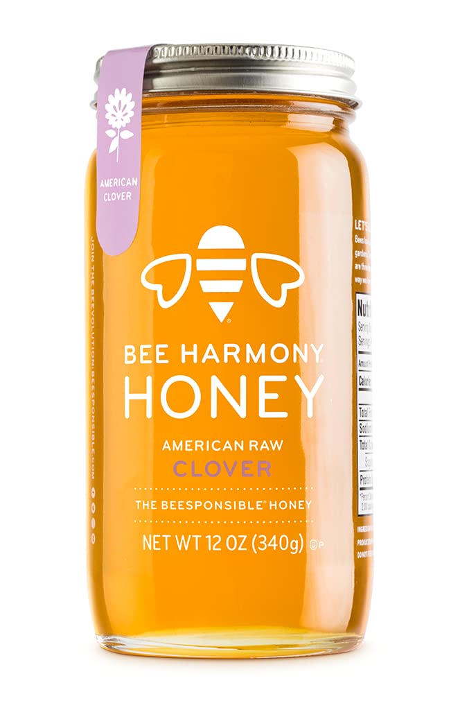 Bee Harmony American Raw Clover Honey, 12 Ounce