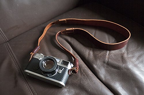 Hecho a mano genuina cámara de cuero real correa correa para el ...