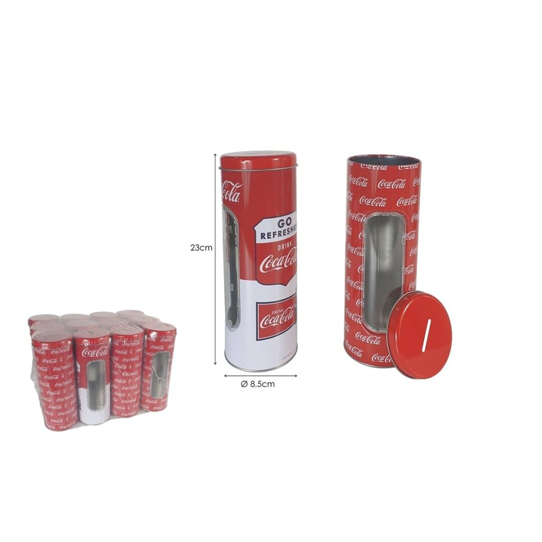 Coca Cola Spardose Aus Blech – Aufklappbar, Als Strohhalmhalter Nutzbar, 23 Cm Hoch