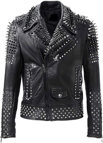Veste en cuir punk rock idéale pour concerts et soirées urbaines