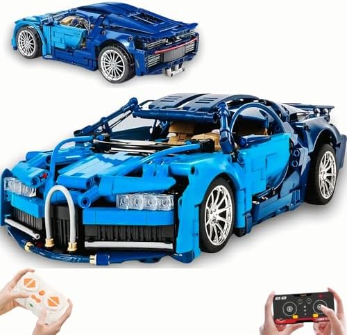 AoreSpty 1339-Piece Motorized Supercar Kit - 1:14 Scale RC Model with LED Lights & Remote Control | Ultimate Build for Car Enthusiasts