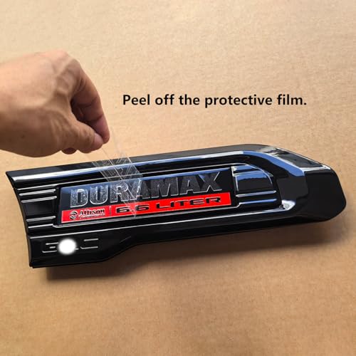Image of 2pack OEM 2020-2023 Duramax 6.6L Liter Allison Diesel Vent Emblem Right Left 3D Nameplate Badge Replacement for Sierra 2500HD 3500HD 84586287 84586288 (Gloss Black Red)