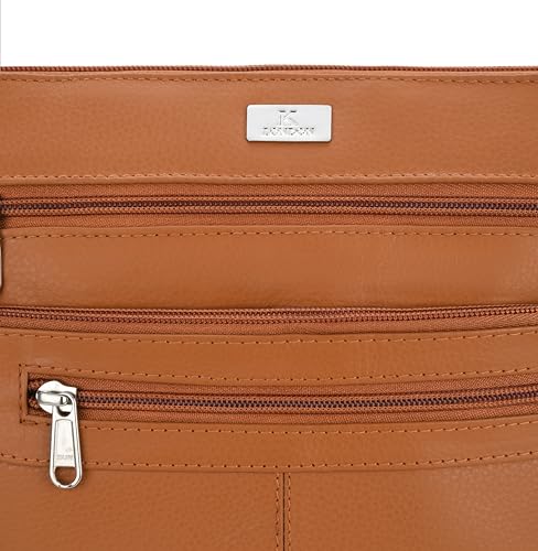 Image of K London Ladies Leather Handbag in Soft Leather - Womens Designer Shoulder Hand Bag - Medium Practical Size