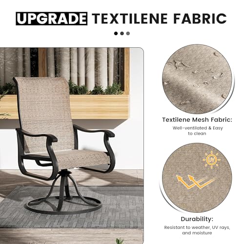 image for VONZOY Patio Swivel Chairs Set of 6, Outdoor Dining Chairs with High B