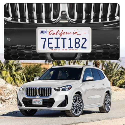 LivTee Chrome License Plate Frames, 4 Holes Stainless Steel License Plate Covers, 2PCS Car License Plate Holder, Automotive Accessories, Slim Design with Bolt and Gasket Cover for US Cars(Silver)