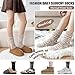 Sandsuced Merino Wool Thermal Boot Socks for Women Men Winter Warm Cozy Thick Hiking Socks 3 Pairs Christmas Stocking Stuffers (Grey/Black/Light Khaki,M)