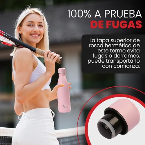 Miniatura 5 de Otto Koning Botella Térmica De Agua Acero Inoxidable 500ml- Doble Aislamiento Al Vacío Para 12 Horas De Bebida Caliente Y 24 Horas De Bebida Fría. Botella Termo A Prueba De Fugas Libre Bpa
