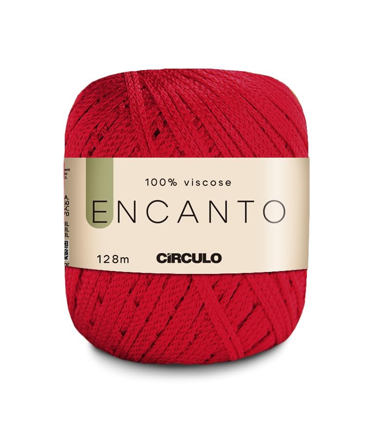 Image of CIRCULO Encanto Yarn 100% Viscose - Luxury & Shine - Light Worsted Weight Yarn - 140 yds, 3.52 oz - Color 3528 - Carmine