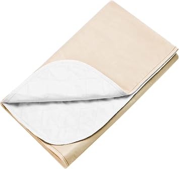 Reusable Bed Underpad - Machine Washable & Dryable, Waterproof, Extra-Absorbent, Personal Care & Hospital Rated Under Pad Beige/Tan, 29x35