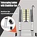 ARCHOM Telescoping Ladder with Hooks 10.5 FT - Aluminum Telescopic Ladder with Stabilizer - Retractable Extension Ladders for Home Loft Roof RV Work with EN131 Certification - 330lbs Max Capacity