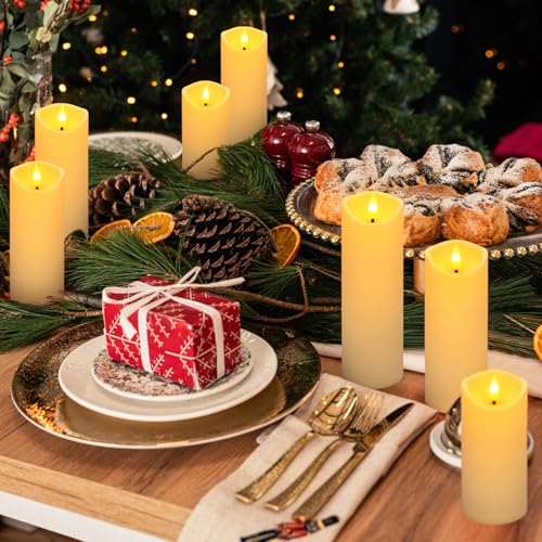 Image of YOROXRG 24 Pack Christmas Decoration Flickering Flameless Candles, Battery Operated Candles,LED Candles for Home Decor,Wedding,Halloween,Birthday,Valentine'sDay (D2.2 xH 5 inch 6 inch 7 inch Ivory)
