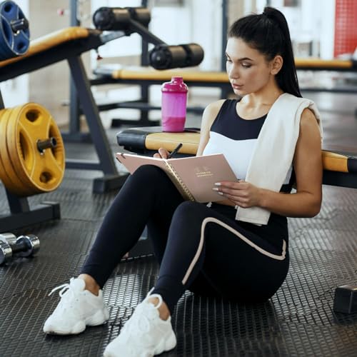 Wisefine AC69108001-PINK Fitness Journal For Women And Men, 8.8 Inch X 6.6", Workout Log Sprial Book Planner thumb #6