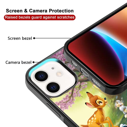 Phone Case Cover For Iphone Se 7 8 X Xr 11 12 13 14 Plus Bambi Mini Pro Max Silicone Style Shockproof - Cute Animals Black #TOP2