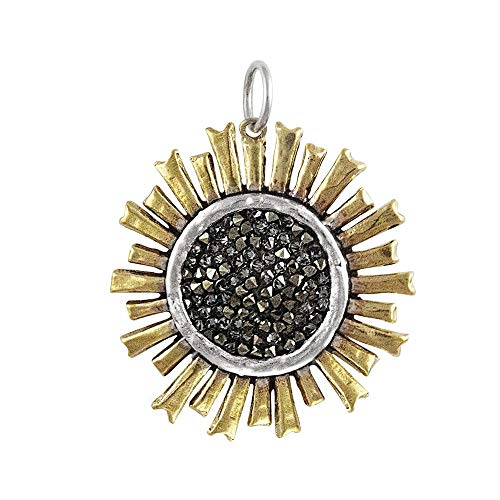 Waxing Poetic Be The Light Sterling Silver, Brass & Swarovski Crystals Sun Pendant