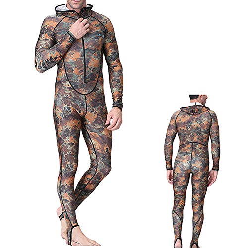 GPFDM Muta con Cappuccio Camo, Muta Monopezzo per Snorkeling E Subacquea, Neoprene 3 Mm Uomo,XL