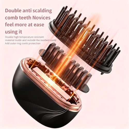 Plancha de pelo portátil mini, peine planchador para mujeres, plancha sin cable recargable, calentamiento rápido con tres controles de temperatura (rosa) miniatura 5