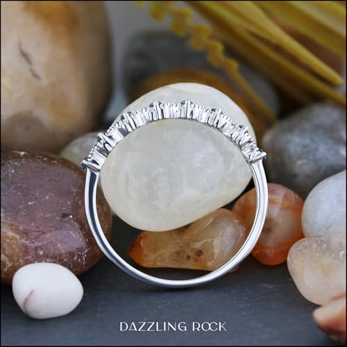 Dazzlingrock Collection 0.08 ctw Round Blue Diamond Ladies Anniversary Wedding Stackable Band Ring in 925 Sterling Silver4