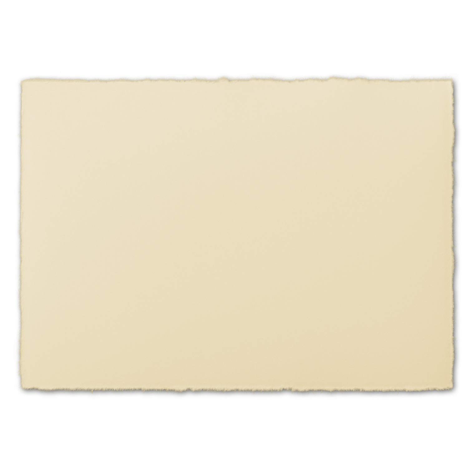 Neuser 100 sztuk kartek DIN A5 vintage, papier czerpany, 148 x 210 mm, kość słoniowa Chamois, półmatowe, bez fałd, powierzchnia Vellum, 100 sztuk