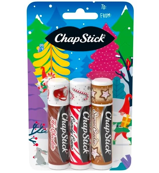 ChapStick Bálsamo labial de chocolate caliente, bastón de caramelo y galletas de azúcar, 0.15 onzas, paquete de 3
