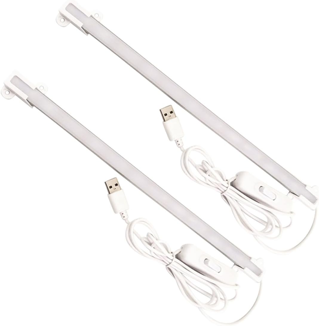 2PCS USB LED Reading Light Strip Eye-Caring Desk Lamp with Warm White Light Flexible Reading Lamp Bar for Study Dorm Room