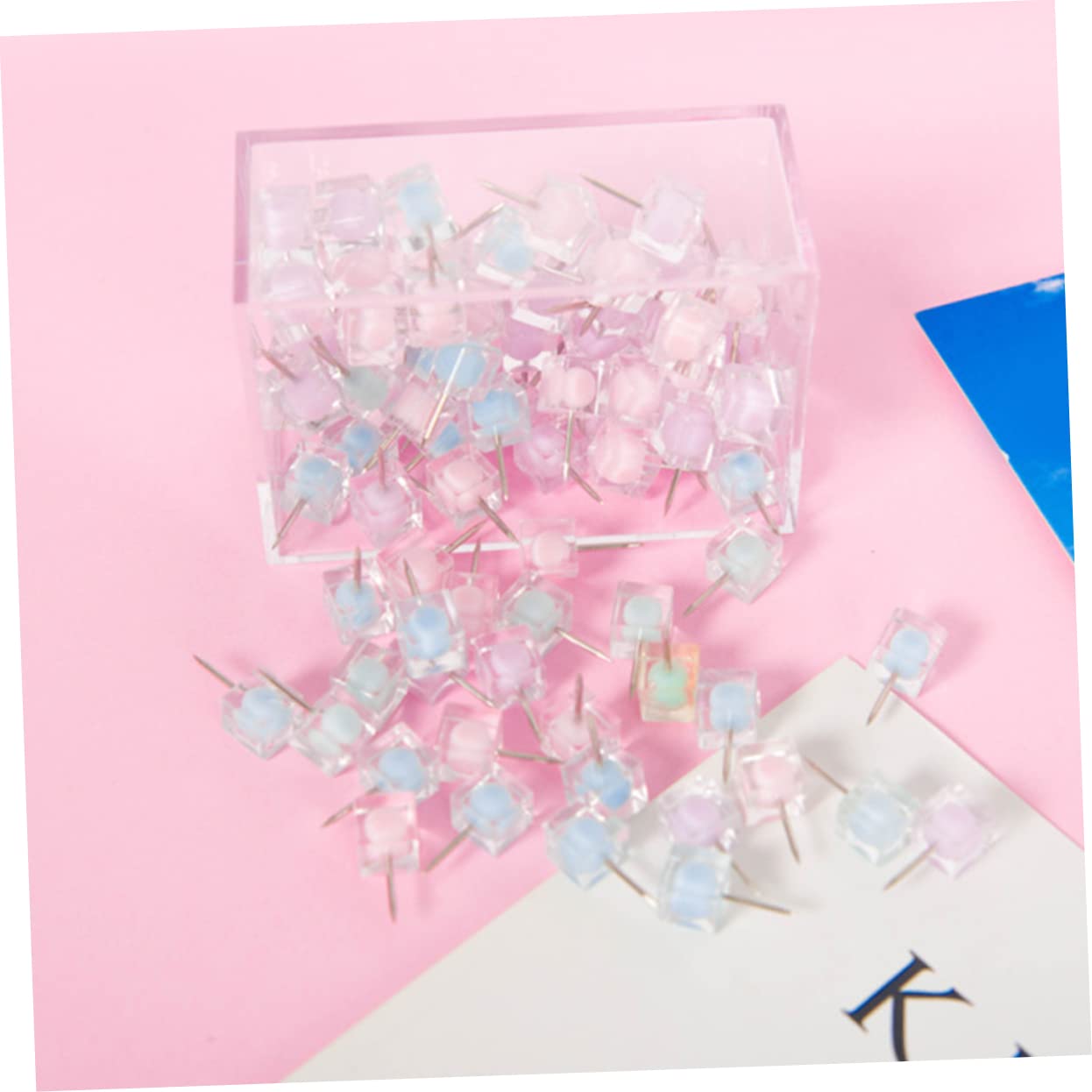 SHINEOFI 240piezas Chinchetas Coloridas Creativas y Transparentes para Decorar Tableros De Anuncios y Paredes Oficina Escuela y Hogar