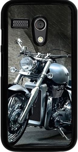 Casotec Motorcycle Design 2D Hard Back Case Cover for Motorola Moto G 1st Generation - Black