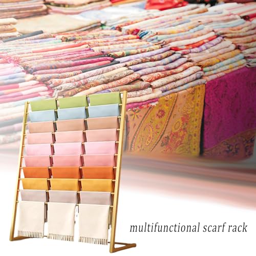 BIFCIOFH 10 Tier Metal Scarf Display rack, Freestanding Organizer Holder for Commercial Clothing Retail Store Towel Rack Ties Belt Pants Hanging Stand by BIFCIOFH - Image 7