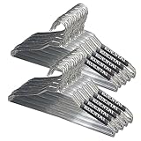 KUENTAI 凹みなし スチールハンガー 100本セット 40cm 洗濯 頑丈 丈夫 錆びない 収納 シンプル 省スペース 軽い スリム