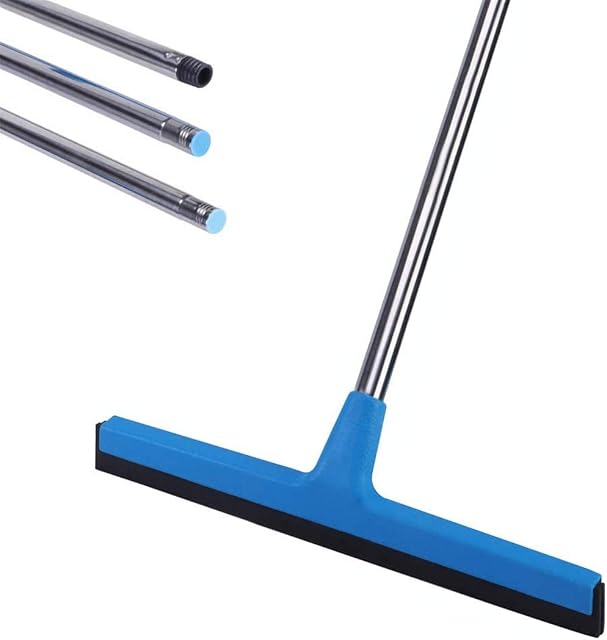Thstheaven Floor Squeegee with Long Handle - 129cm Extendable Concrete Floor Cleaner Wiper, Wide Water Pusher Foam Broom Squeegy for Garage, Deck, Shower, and Outside Windows