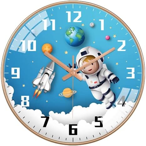 STAR WORK Quartz 12 Inches Premium Wall Clock for Home Stylish Latest Modern Design | Non Ticking Silent Wall Clock - Zero Sound & Disturbance Analog Clock (Space), Plastic, multicolor