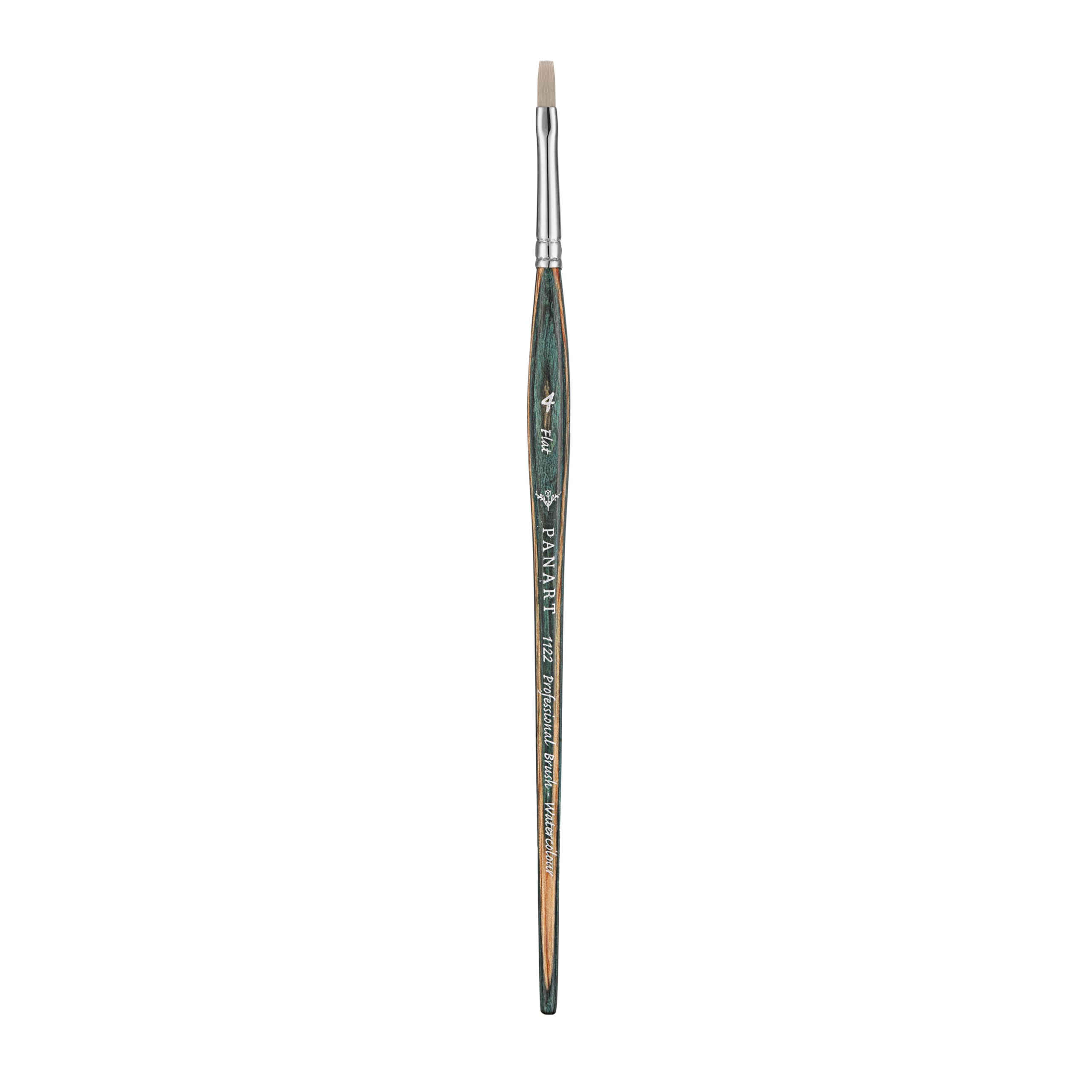 Pan Art Synthetic Fibre Flat No. 04 – Detail & Wash Brush for Watercolour & Gouache – Professional Artist Quality Paintbrush for Fine Art, Craft & Illustration – 1 Unit
