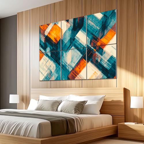Paquete de 6 paneles acústicos decorativos autoadhesivos para estudio y oficina, 72"x48", con diseño abstracto y capas transparentes miniatura 5