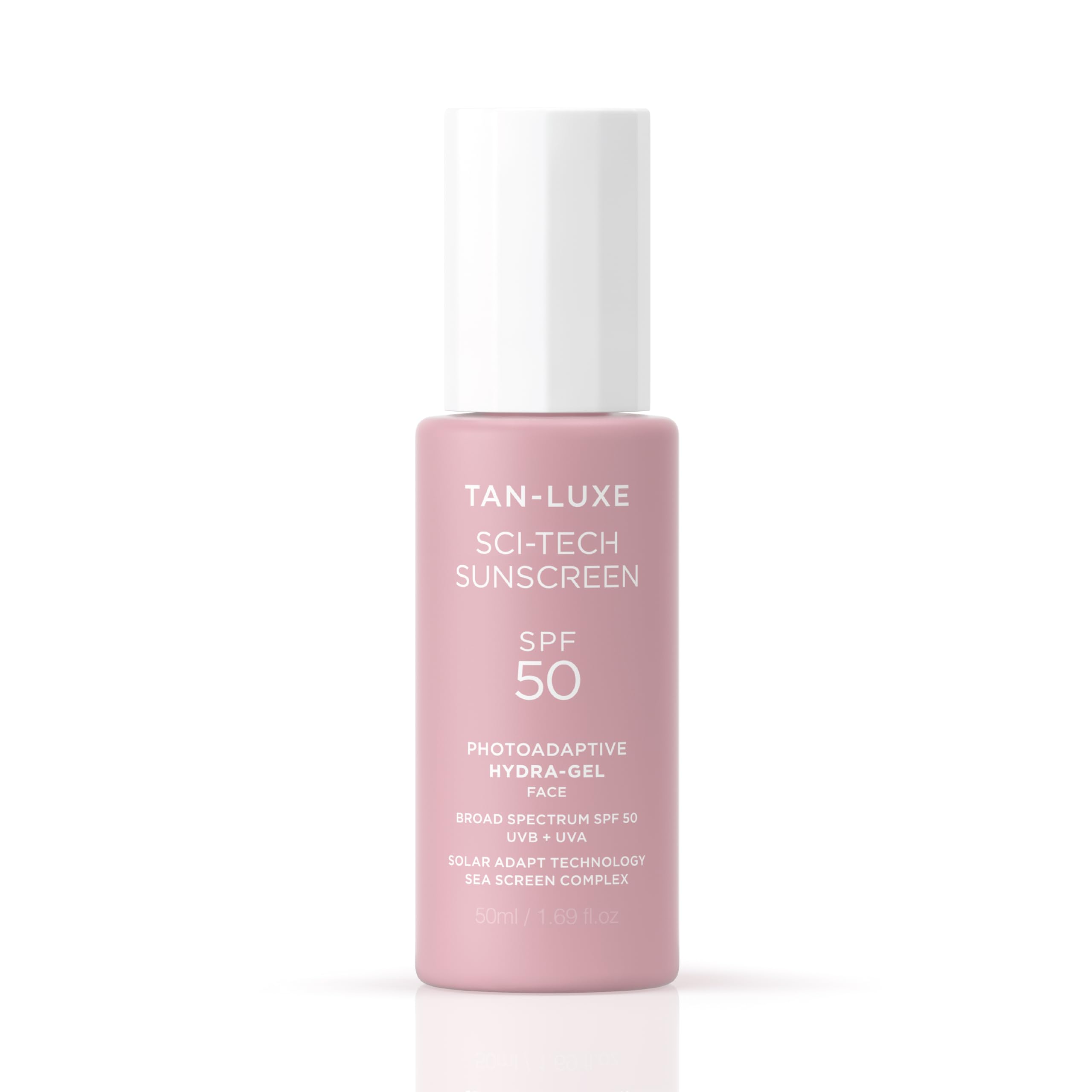 Tan-Luxe Photo-Adaptive Face Gel SPF 50 50ml – Ultra-Lightweight Water-Based Sunscreen with Blue Light Defense, Collagen Support & Sea-Screen Complex – Non-Greasy, Hydrating