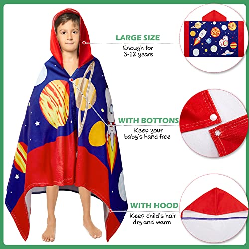 2 Pack Kids Hooded Towel For Boys Girls 30 X 50 Inch Oversized Kids Beach Bath Towel With Hood Poncho Boys Bath Towel Cotton Toddler Hooded Beach Towel For 2-12 Years #TOP4