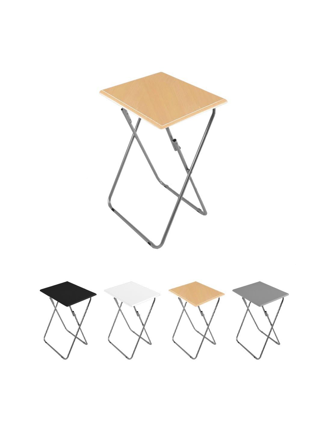 Jardin202 - Mesa Plegable Portátil Rectangular – Mesa Auxiliar Abatible 48 x 38 x 68 cm | Madera Natural