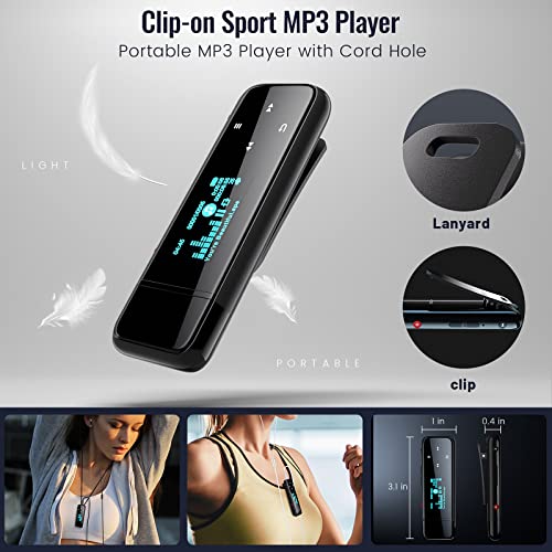 32Gb Usb Mp3 Player With Clip, Pecsu Portable Audio Music Player For Sports Running, Lossless Sound Mp3 Player With Fm Radio, E-Book, Metal Body, 6000+ Song Storage, One-Key Recording, Usb Charging #TOP1