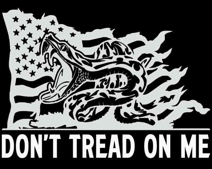 Calcomanías de vinilo premium Don't Tread on Me blancas para laptop 4
