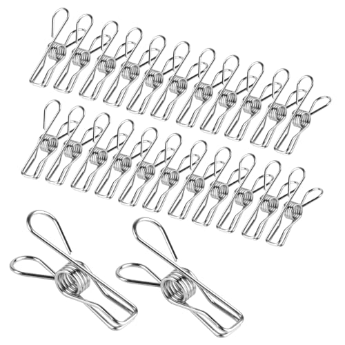 60 Stück Wäscheklammern Edelstahlklammern, Metall Wäscheklammern, Edelstahl Wäscheleine Klammern, Metall Wäsche Klammern für Handtuch Kleidung Socken Lebensmittel Versiegelung