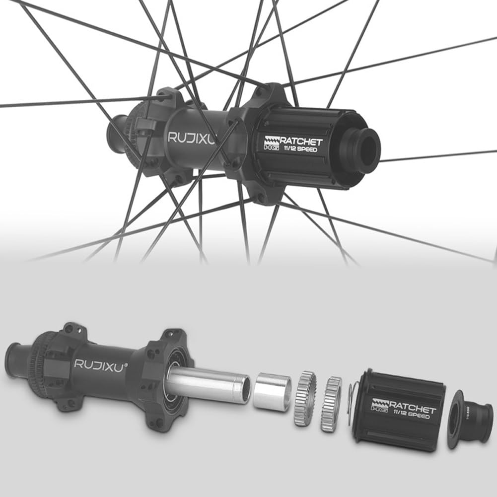 Ruote in Carbonio Ultraleggera 700C Freni A Disco Cerchi da Bici da Corsa da 5045mm, Perno Passante, Ruote Tubeless Ready, Cuscinetti Sigillati, Cricchetto da 54T(HG)