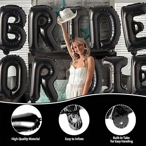 Image of 40inch Bride or Die Bachelorette Balloons - Jumbo Balloons for Bridal Shower Bride or Die Black Bachelorette Party Decorations and Engagement Party Supplies