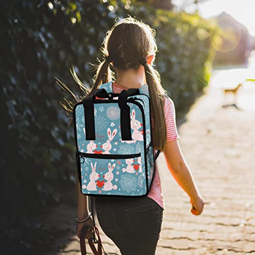 Sac à dos garçon idéal école et sorties | Design lapin multicolore - 7