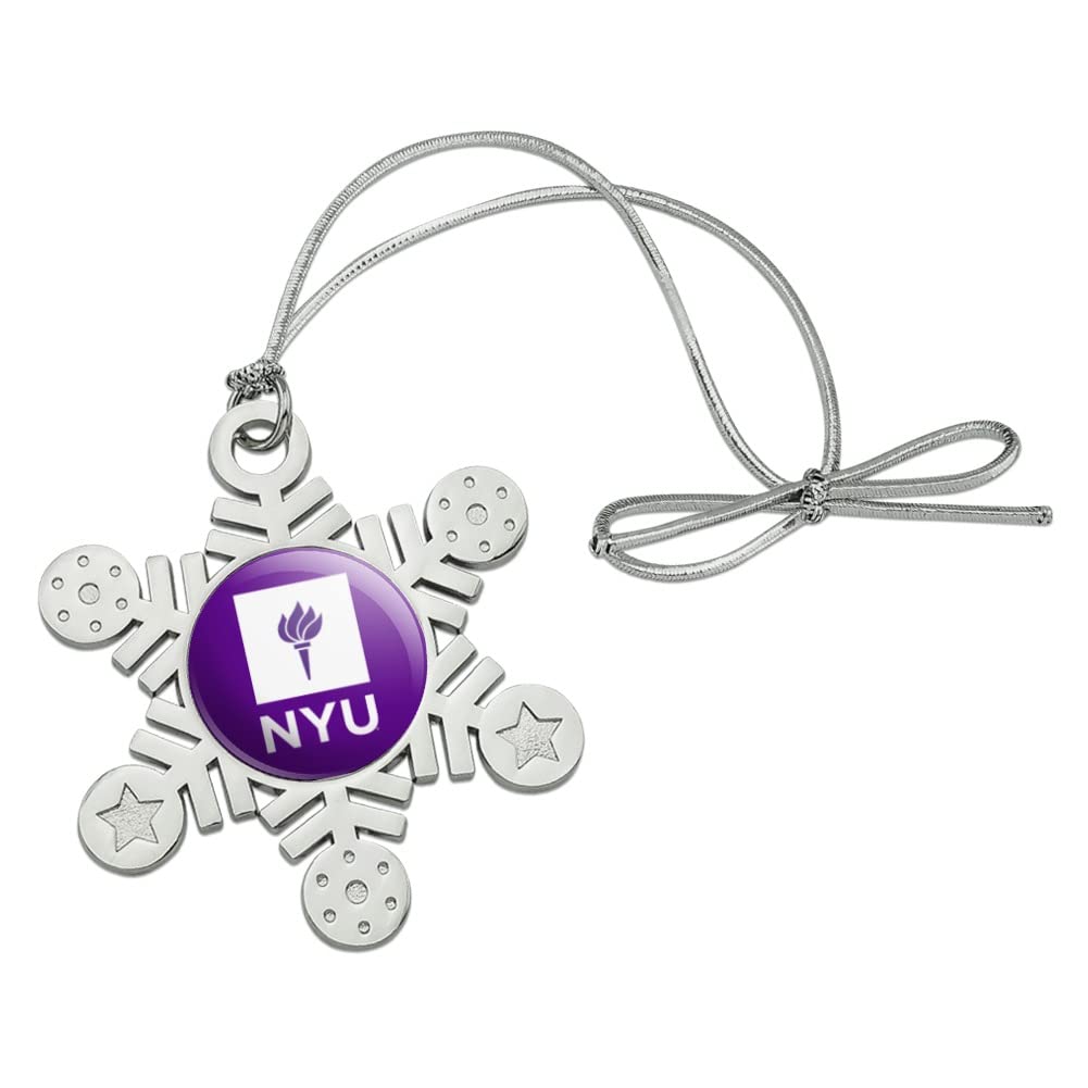 GRAPHICS & MORE New York University Primary Logo Metal Snowflake Christmas Tree Holiday Ornament