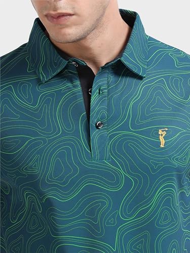 Image of STELLERS Men's Printed Polo T-Shirt | Regular Fit| Feather Touch Feel | Odour Resistant | Wrinkle Free | Stretchable | Anti-Static
