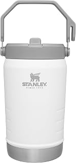 IceFlow Flip Straw Jug with Handle 40 oz| Twist On Lid and Flip Up Straw | Leak Resistant for Travel and Sports | Insulated Stainless Steel | BPA-Free | Polar