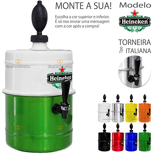 Chopeira Doméstica Torre 5,1 Lt Hnkn Branca e Verde Torneira Tipo Italiana