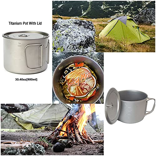 Bivouac 900Ml Titanium Pot With Lid Titanium Cup Titanium Camping Cookware Camp Pot Titanium Coffee Cup Backpacking #TOP4