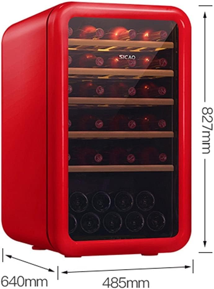 35-Bottle Wine Cooler, Home Independent Wine Cellar, Digital Display Constant Temperature Wine Cooler, Retro Refrigerator, Beverage Ice Bar